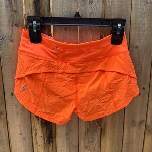lululemon sped up short Orange Shorts